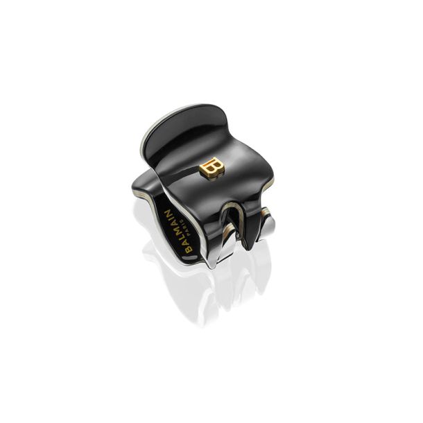 BALMAIN CELLULOSE ACETATE PINCE A CHEVEUX EXTRA SMALL BLACK/WHITE