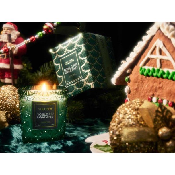 NOBLE FIR GARLAND BOXED CANDLE