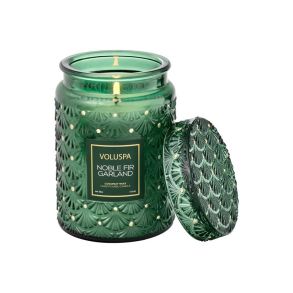 NOBLE FIR GARLAND LARGE GLASS JAR W. LID