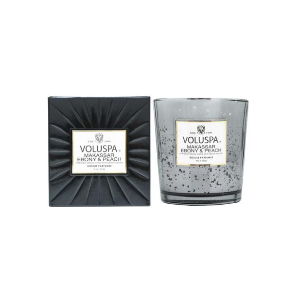 MAKASSAR EBONY & PEACH BOXED CANDLE
