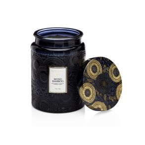 MOSO BAMBOO LARGE GLASS JAR CANDLE
