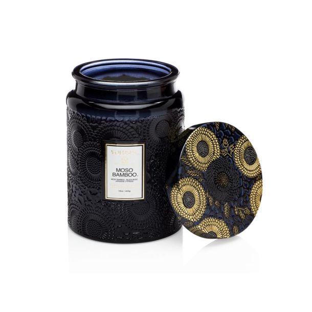MOSO BAMBOO LARGE GLASS JAR CANDLE