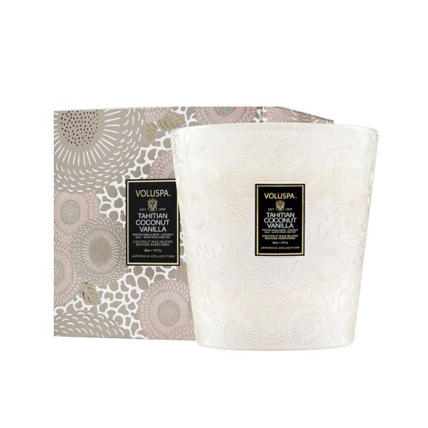TAHITIAN COCONUT VANILLA BOXED 3-WICK HEARTH CANDLE