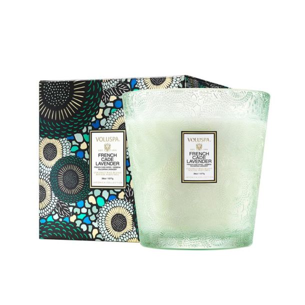 FRENCH CADE & LAVENDER BOXED 3-WICK HEARTH CANDLE